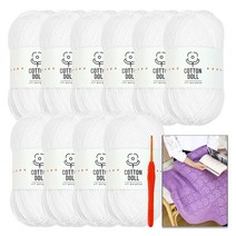 [니뜨] 코튼돌실(50g)x10볼+모사용코바늘 5/0호(3.0mm)+코튼돌아모르블랭킷도안, 1_화이트