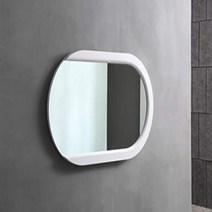 Whiteline Modern Living Mandarin Oval Mirror in Matte White Frame 31 in. Long x 53 in. Wide x 2 in., 1