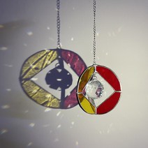 [주문제작] 투명 썬캐쳐 볼 크리스탈 스테인드글라스 유리 모빌 인테리어 소품