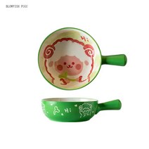 BLOWFISH FUGU도자기 손잡이그릇4p/1p우동그릇 손잡이 스프그릇 북유럽 라면 그릇 그릇 세트 우동숟가락도자기, C