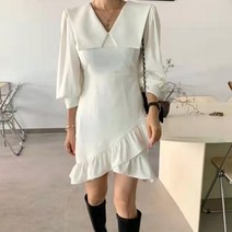 [랜덤플레이]빅카라 언발란스 프릴 미니원피스