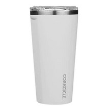 Corkcicle 콕시클 여행용 텀블러 밀폐 뚜껑 16온스, 글로스 화이트