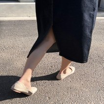 다잇템 여자 생지데님 일자청치마 슬릿 칠부 롱스커트
