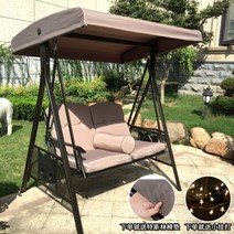 야외 스윙 정원 그네 발코니 테라스 원목 통나무, E