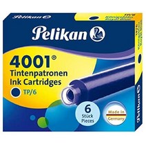 유럽 Pelikan 301176 잉크 카트리지 4001 TP 6 6팩 로열 블루, 로얄 블루
