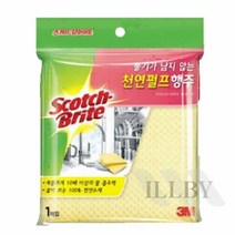 일비 3M 세차스폰지 잘닦이는행주 주방행주 빨아쓰는행주, 노란색
