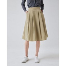 [23SS] 베이지 나일론 턱장식 플레어 스커트 HSSK3A151I2