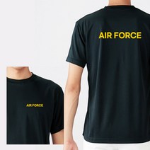 커스텀 라운드 반팔 AIR FORCE 커스텀 옐로우 쿨 티셔츠