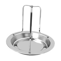 GHSHOP 내구성 맥주 캔 치킨 로스터 랙 홀더 도구 스탠드 가금류 터키 구이 팬 바베큐 그릴 요리 캠핑 흡연자 하이킹, 브러시 없이, 19.3x2.5cm, 스테인레스 스틸