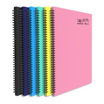 플랜 스프링형 A4 악보화일 다양한 칼라 양면메모 포켓기능 20매 3+1, 검정, 4개입, 20P