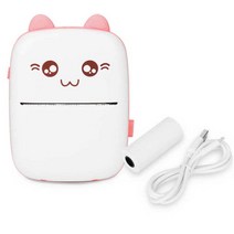 핸드폰사진인화기 사진출력기휴대용 포켓 무선 미니 사진 인쇄 용지 기계 호환 라벨 사무실 홈 모바일, 01 Pink