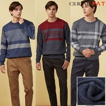 CERINI by PAT 남성 기모본딩 라운드 니트