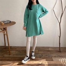 코지일이삼 코지 여자 마카롱 기모 옆트임 캐주얼 포켓 미디원피스 (9173660)