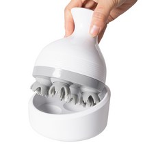 충전식 무선 미니 방수 두피 스켈링 마사지기 마사지기 머리 안마기 건습양용 실리콘 저소음 전신사용, 그레이