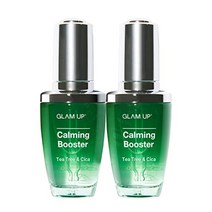 글램 업 카밍 부스터 시카 앰프 티 트리 세럼 2 x 1 fl oz - 여드름용 페이스 세럼 여드름 흉터 치료 피지 조절 자극받은 피부 완화, 2 액량 온스