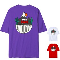 (M-5XL) 오버핏 남자 여자 반팔티 빅사이즈 티셔츠_캘리포니아버스