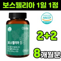 보스웰리아 보수웰리아 보스웰리스 보스엘리아 보수엘리아 boswellia 보스웰릭산 보셀리아 보스웰니아 보스윌리아 보수엘라 프리미엄 인도산 해썹 식약처 인증 AKBA KBA 추출물, 4통(8개월분)