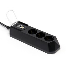 아이정 4000W 고용량 대용량 고전력 과부하 누전차단 3구 블랙 멀티탭, 5M