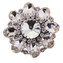 합금 46mm 크리스탈 라인 석 생크 버튼 꽃 diy 바느질 액세서리 weddind 드레스 옷 장식, 화이트