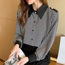 스타일아유 여성 심플 베이직 격자 셔츠 블라우스 남방 심플 상의