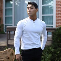 레그데이 남자 머슬핏 헨리넥 긴팔 티셔츠 5color