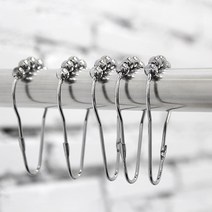 시나몬샵 인테리어 스테인레스 샤워커튼 고리 링, 메탈샤워커튼고리