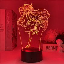 원신 아크릴 LED 스탠드 조명 무드등 종려 감우 유라 각청 호두, A + 화이트크랙 7컬러 터치