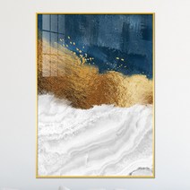아트블루 풍수 인테리어 황금 나무 숲 추상화 그림 액자, 10번 블루골드 추상화_B(정면)