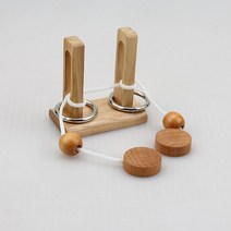 공명쇄 치매예방 게임 놀이 교구 나무 장난감 반지 잠금 해제 두뇌 티저 퍼즐 게임 스레딩 로프 루프 루반, 01 A
