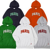 유니홀딩스 남여공용 빅사이즈 파리스 핸들자수 도톰 오버핏 후드티셔츠