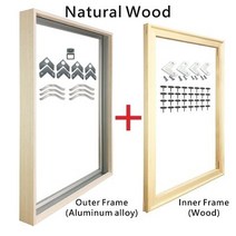 디지털액자 스마트액자 전자액자 8색 대형 DIY 골드 메이트 그림 프레임 40x60 60x80 벽 사진 캔버스 인, 08 Natural Wood_04 35x45cm