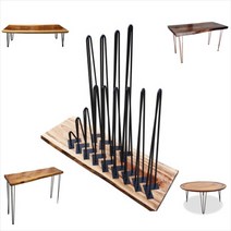 테이블 책상 다리 식탁 가구 철제 우드슬랩 좌탁 철재 바테이블 헤어핀 3칼라, 블랙3줄, 200 지름10, 1개