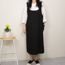 빅걸스토리 빅사이즈 빅포켓 멜빵 조끼 캐쥬얼 롱원피스