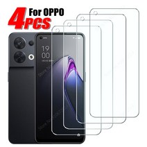 아이폰 갤럭시 호환 강화 필름OPPO Reno 8 7 Pro 5G 6 Z 4SE 5 Lite 용 강화 유리 Find X5 X3 화면 보호기, 04 For Reno 8 Lite_01 4 조각
