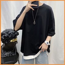 남성 티셔츠 반팔 티 오버핏 라운드 레이어드 무지 추천 봄 옷 의류 상의 의상 대학 생 외출 패션 패셔니스타 코디 미팅 소개팅 데이트 룩북 잡화 INSUM95N