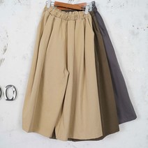 벅시루 여성 코튼 앞주름 밴딩 와이드 치마바지