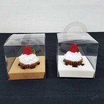 [방산소년단] 머핀 투명상자 50개, 손잡이 O, 블랙