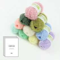 [앵콜스] 고급도안12종 + 퐁퐁수세미 미니10볼세트 수세미실 뜨개실 털실 부엌소품, C-Pastel