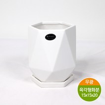 하모화분 무광 육각형 화분(15x15x20)_무광화이트 무광그레이 무광블랙, 무광화이트BH1520J6-MW