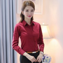 여성 기모셔츠 2769# 직업 순면 화이트 가을 겨울 정장 긴팔 상의에 두꺼운 작업복 뉴타임즈 Z