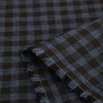 진흥 텍스타일 순면 선염 Dusty 체크 원단 Series 1 yard 기준, 다크 블루