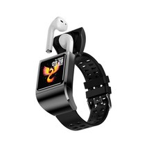 블루투스 이어폰 스마트 워치 GILEO Earbuds 2in1 Woman 피트니스 Bracelet Heart Rate Tracker 스포츠 방수 Smartwatch, [04] Black Pro Series