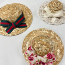 솜앤샵 강아지모자 여름모자 패션모자, 체크리본모자