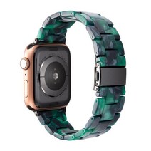 se 레진 방수 스트랩 세 비즈 플라워 빙하 시계 스트랩 애플 호환 가능, 철색 검푸른 빛깔, 38면/40면/41얼굴