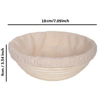 가성비 타원형 반죽 Banneton Brotform 등나무 빵 교정 바구니 등나무 위커 발효 사워도우 바구니 18 크기 호환, 09 size 18x9cm