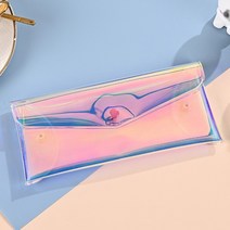 1개 20x9 단품 PVC 홀로그램 반투명 파우치 주머니 필통 문구 소품 보관 미니 가방