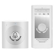 양방향 대화 음성 인터콤 도어 벨 무선 초인종 인터폰 시스템, White-Silver