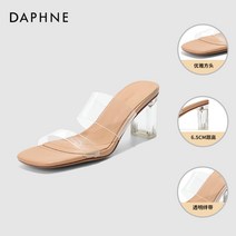 투명 힐 샌들 2022년 여 슬리퍼여름 아우터 하이힐 여름