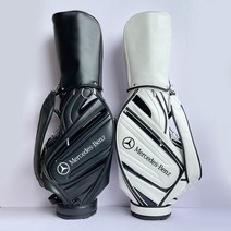 벤츠 아우디 렉서스 남녀공용 PU가죽 방수 스탠다드 골프가방 캐디백, 볼보-블랙