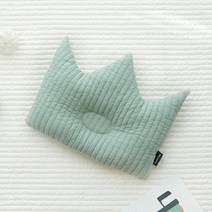 돗투돗x마롤로뜨 누빔 아기베개 왕관베개 짱구베개, 누빔왕관베개_애플그린